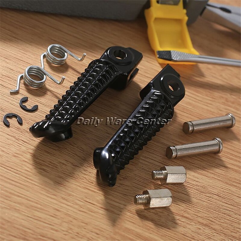 1 Paar Zwarte Motorfiets Voor Footrest Aluminium Voetsteunen Rest Sportster Touring Voor Yamaha YZF R1 1998 YZF R6 99-12