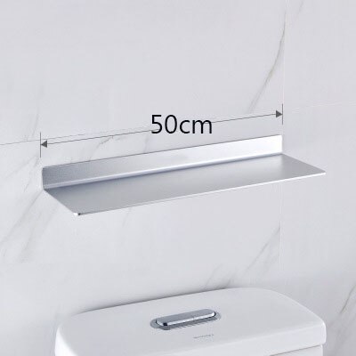 Zwarte ruimte aluminium badkamerplanken enkele laag plank shampoo plank keukenplank badkamerrek: 50cm zilver