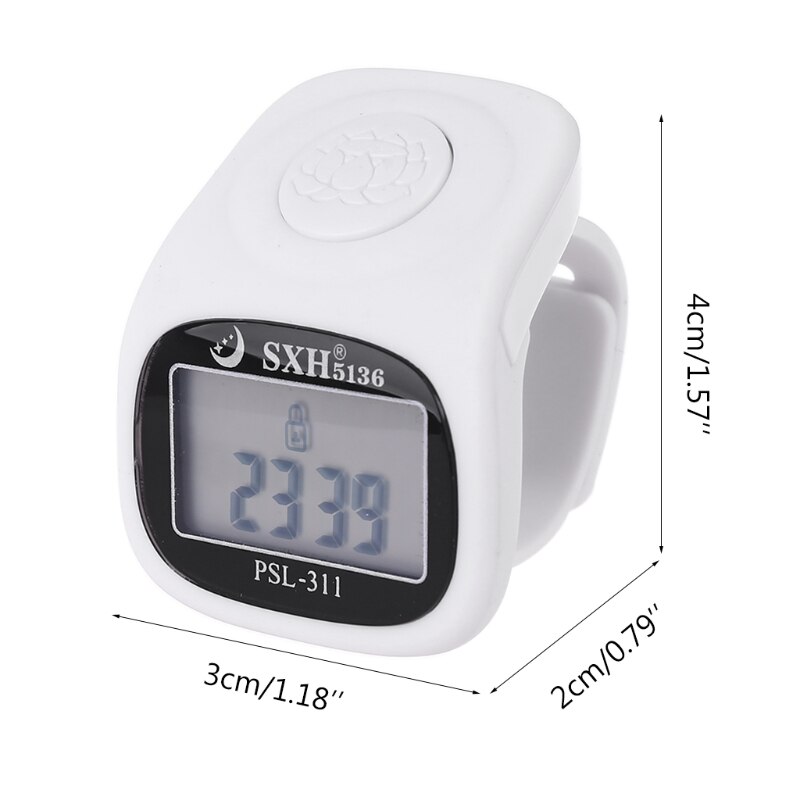 6 Digital Finger Tally Counter 8 Channels with LED Backlight Time Chanting Prayer Silicone Ring Electronic Hand Counter