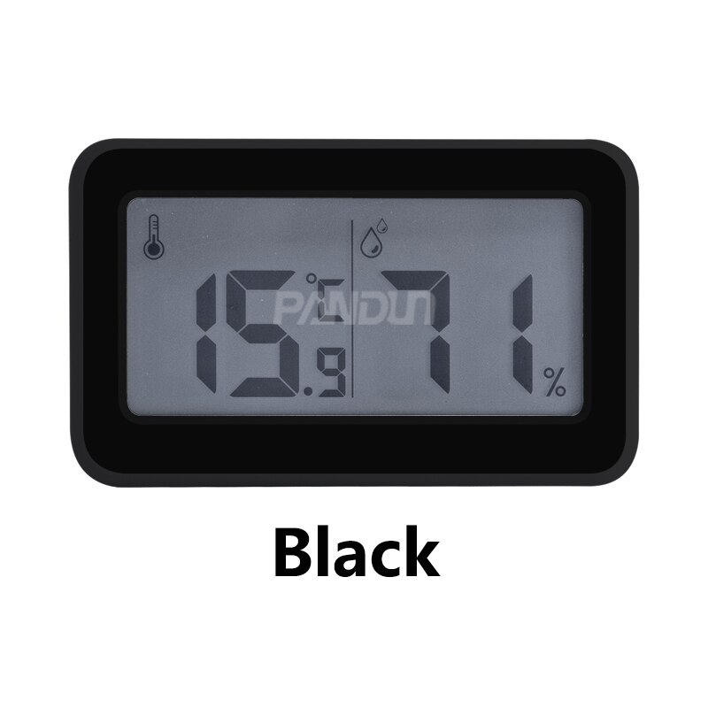 PANDUN ultra-dunne eenvoudige elektronische digitale thermometer en hygrometer babykamer home thermometer indoor droge hygrometer: BLACK