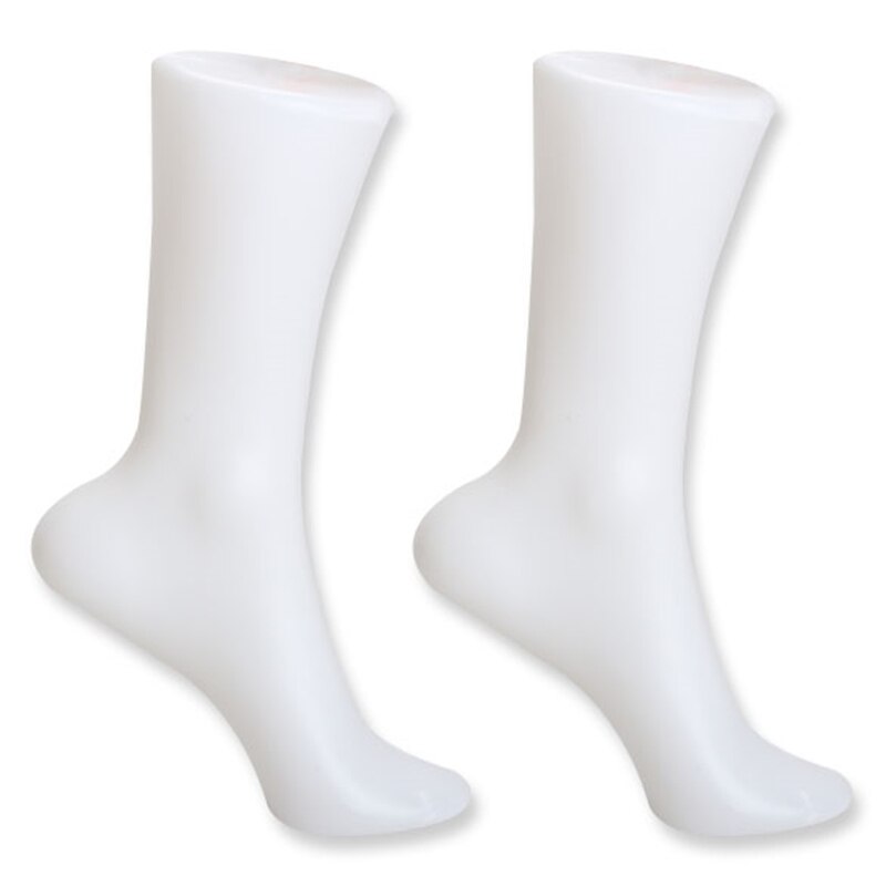 2Pcs Female Foot Sock Mannequin Display Mold Foot Mold Shoes Socks Feet Model Plastic Mannequin Foot Display For Socks