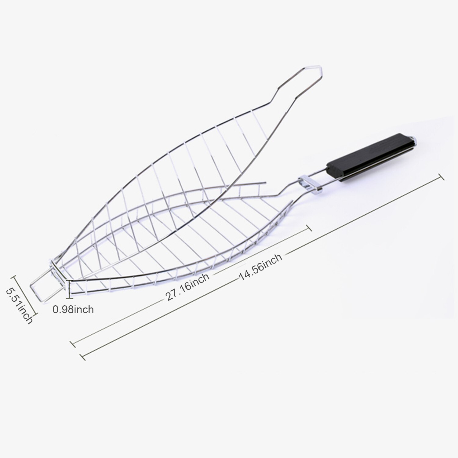 Fish Grilling Basket Non-Stick Barbecue Basket Detachable Heavy Duty BBQ Tools Grill Basket for Fish Meats Vegetables Steak