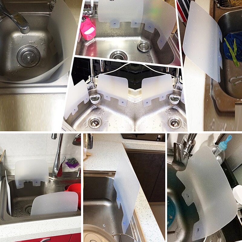 Impermeable Water Plastic Splash Guard Sucker Baffle Board Wash Basin Sink Board Water&oil Baffle Plate Kitchen Gadgets
