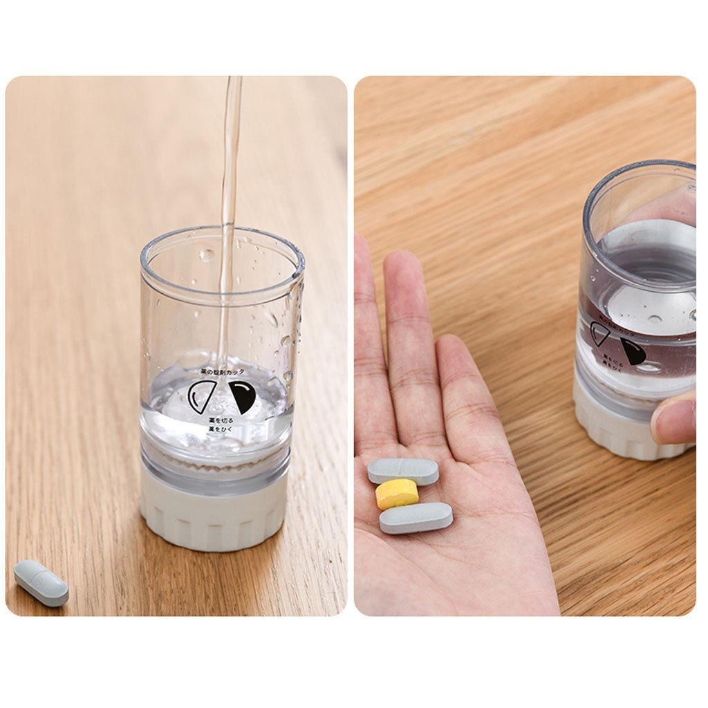 Pills Medicine Crusher Grinder Splitter Tablet Divider Cutter Storage Box Case Storage Case Pill Box Cutting Tablets Boxes