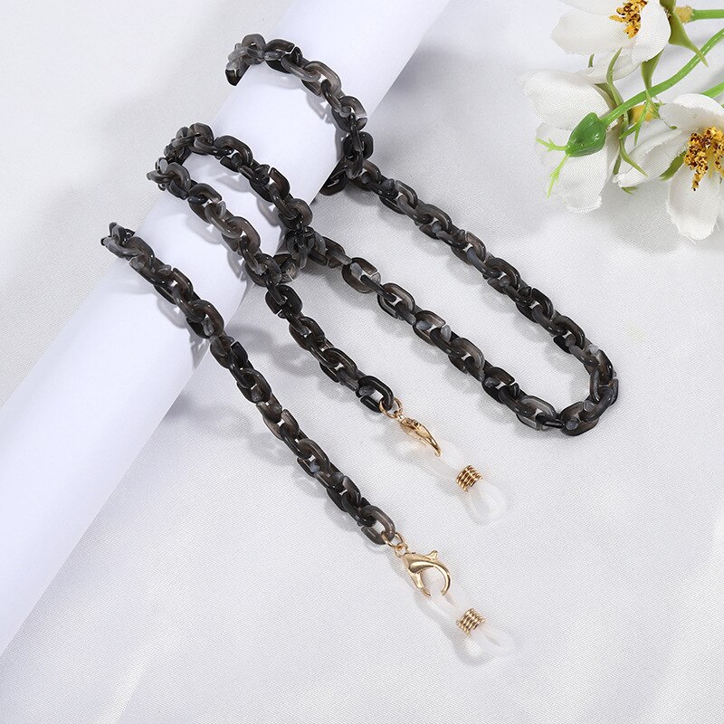 Neue Mehrfarbige Dünne Harz Acryl Sonnenbrille Kette Für Frauen Männer Brillen Ketten Lesen Eyewears Schnur Halter Neck Strap Lanyard: 010