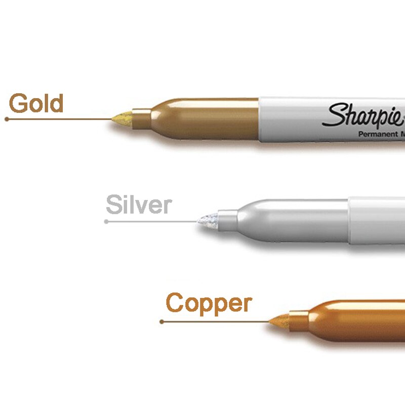 5 stücke Amerikanischen Marker Sharpie metallisch Gruß Karte Tapete Zeichen Fettige Nicht Verblasst Unterschrift Marker Gold Silber Kupfer verrotten Grün