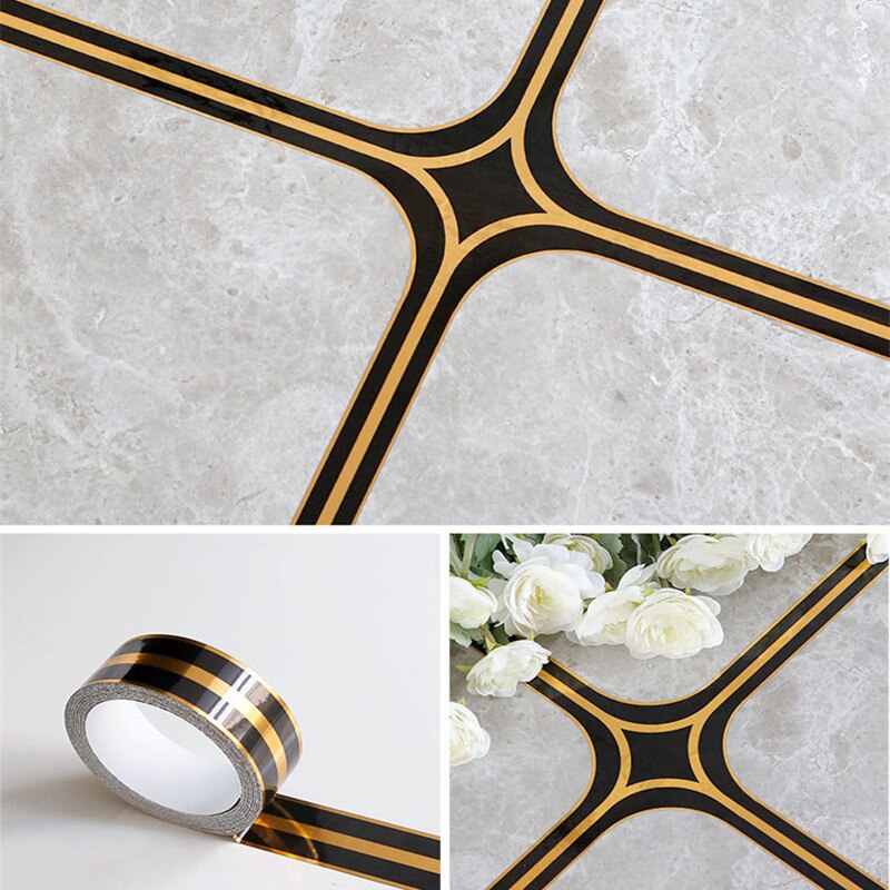 PVC Self adhesive Diagonal tile sticker Background Wall Mural tile gap sealing strip tape Beauty Seam Line Home Decoration