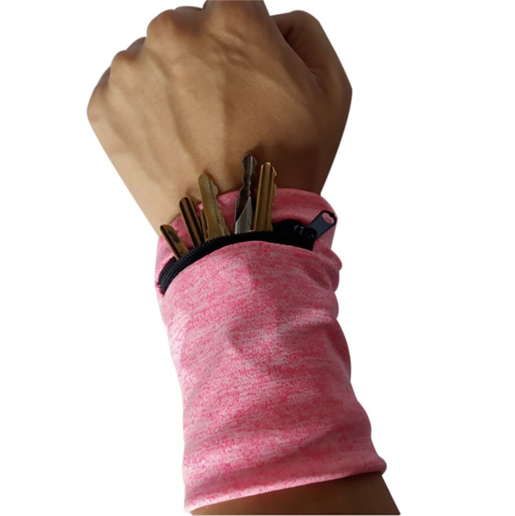 Multifunktionel armbånd lynlås ankel wrap sport håndledsrem pung opbevaring sport mænd kvinder bærbare håndled mini små tasker