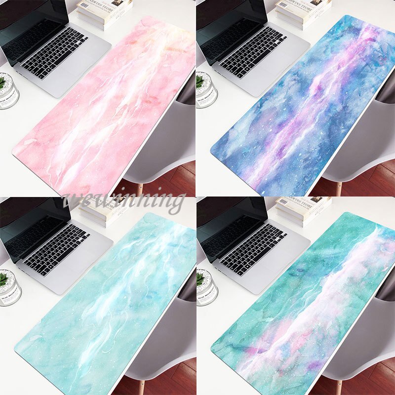 Tappetino Per Scrivania Ultra Sottile 80x40 Cm – Impermeabile E Antiscivolo, Proteggi Scrivania, Rosa/Azzurro