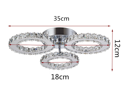 3/5 Ringen Moderne Kristallen Kroonluchter 30W Led Plafond Ronde Kroonluchter Binnenverlichting Home Voor Woonkamer Slaapkamer plafon Glans