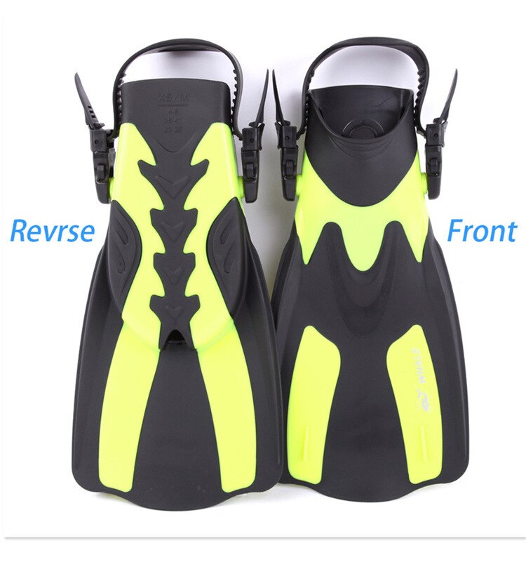 DIVING Swim Fins Adult Short Scuba Snorkeling Shoes Swimming Fins Diving Fins with Heel: Yellow / XL