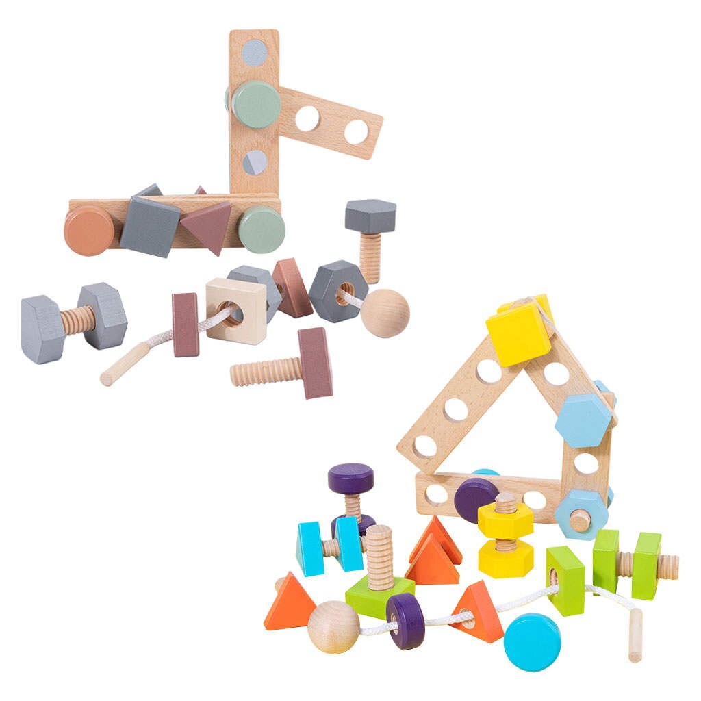 Educational Nuts Bolts Toys Screw Nut Assembling Color Assembling Beading Early Education Fine Motor Skills Enlightenment