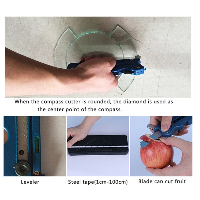 Multifunction Glass Tile Cutter Glass Cutter MetalCutting Kit Tool With Measure Ruler