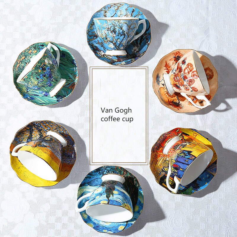 The Van Gogh Art Painting Coffee Mugs The Starry Night Sunflowers The Sower Irises Saint-Remy Coffee Tea Cups
