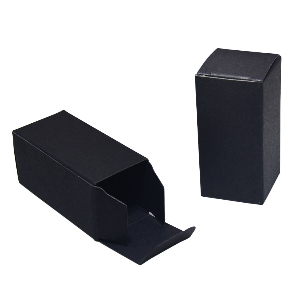 50pcs/lot Black Foldable Kraft Paper Boxes Retail Small Wedding Party Candy Lipstick Packing Decoration Box