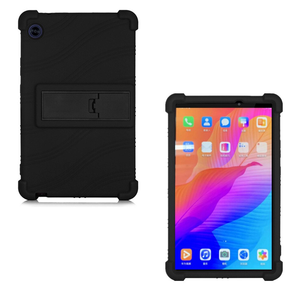 Case Voor Huawei Matepad T8 Tablet Cover Funda Kobe2-L03 KOBE2-L09 Kob2-w09 Soft Silicon Full Body Protector Stand Shell: Black