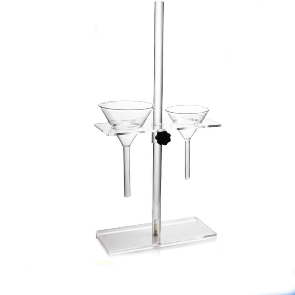 1 pièces Support d'entonnoir Triangle en verre organique Support de Support PMMA fournitures de laboratoire 2 trous ou 4 trous taille de pores 60-90mm