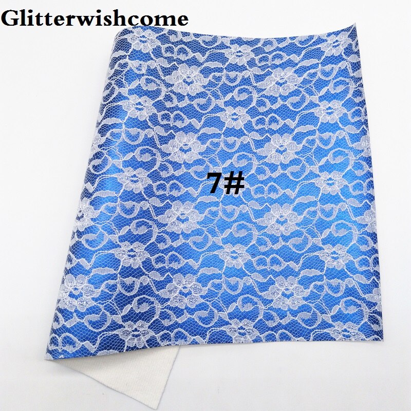 Glitterwishcome 21X29CM A4 Size Vinyl Voor Bows Metallic Synthetisch Leer Met Gewatteerde Kant Faux Lederen Lakens Voor Bows, GM093A: 7