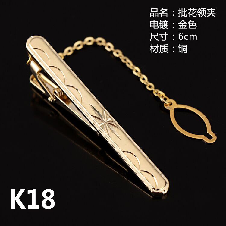 Goldron-pince à cravate classique pour hommes, pince à cravate en alliage pour collier en émail de , Pin au mètre, Business: K18