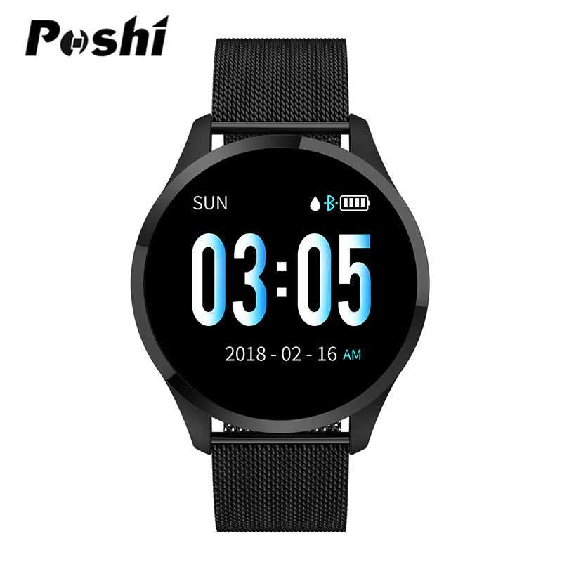 Montre intelligente de luxe hommes moniteur de fréquence cardiaque pression artérielle Sport Fitness montres femmes montre numérique IOS Android Iphone Smartwatch: black steel