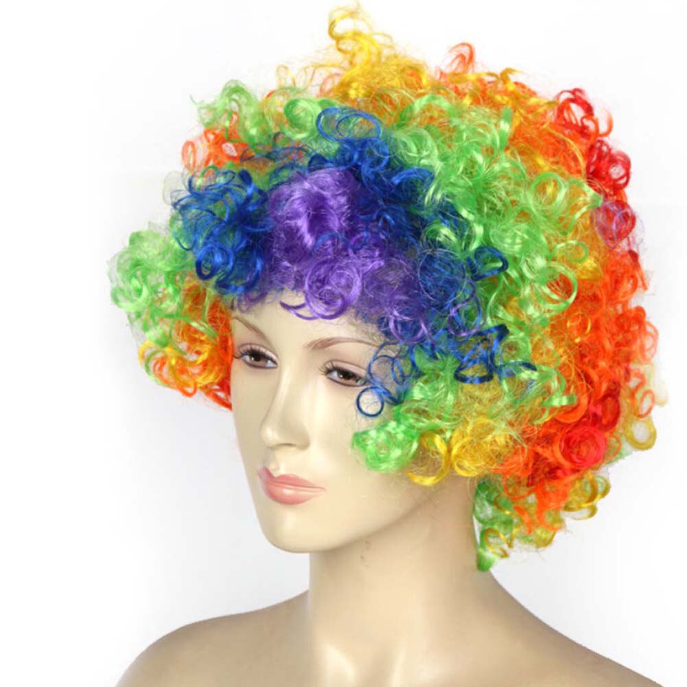 Clown Dress Wig Nose Sets Funny Decor Wig Headdress for Kid Adult Child