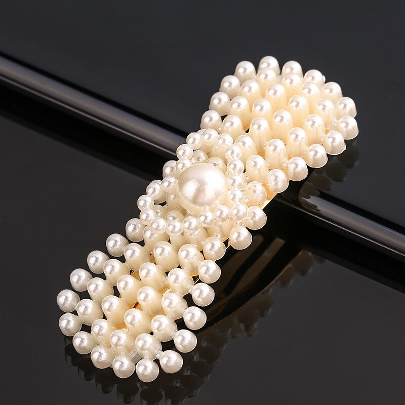 Neue Koreanische Simulierte Perle Barrettes Perlen Geometrische Frauen Haar Clip Griffe Mädchen Schmuck Haar Stifte Haar Zubehör