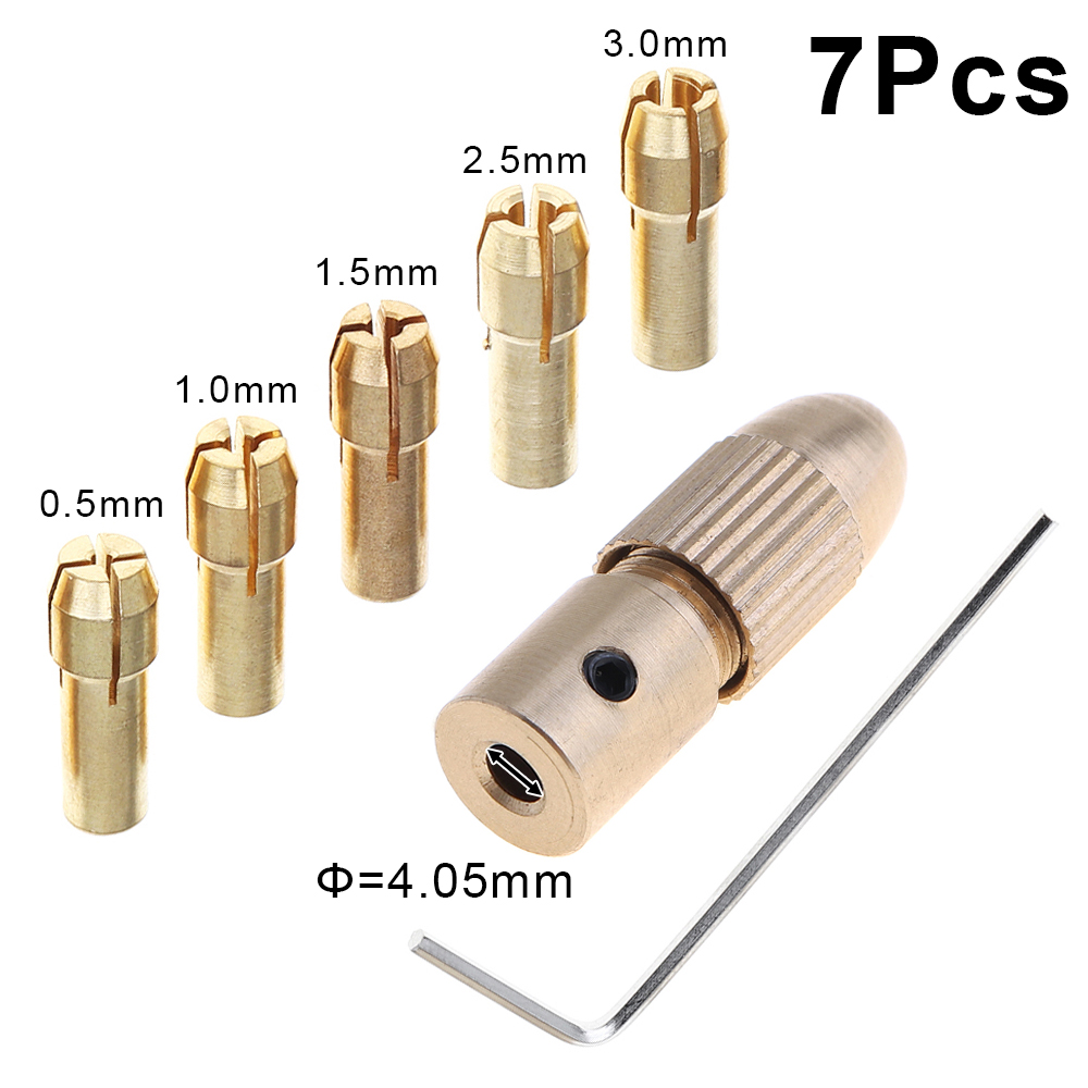 7Pcs 5.05Mm Mini Zelf Aanscherping Boor Klauwplaten Ondersteuning 0.5-3.0Mm Boor Voor Abs Board/verlichting Board Punch: 4.05mm