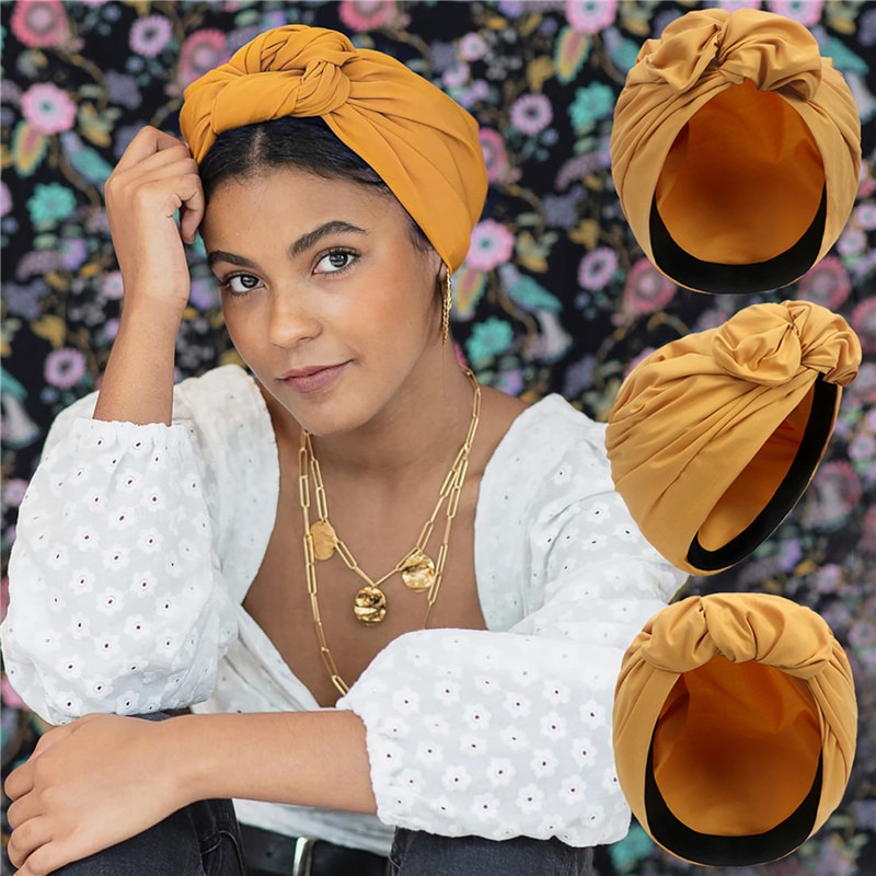 Gorro turbante Vintage para mujer, Bandana a la para mujer, gorro para cubrir el cabello para mujer, envolturas para la cabeza, pañuelo musulmán para la cabeza