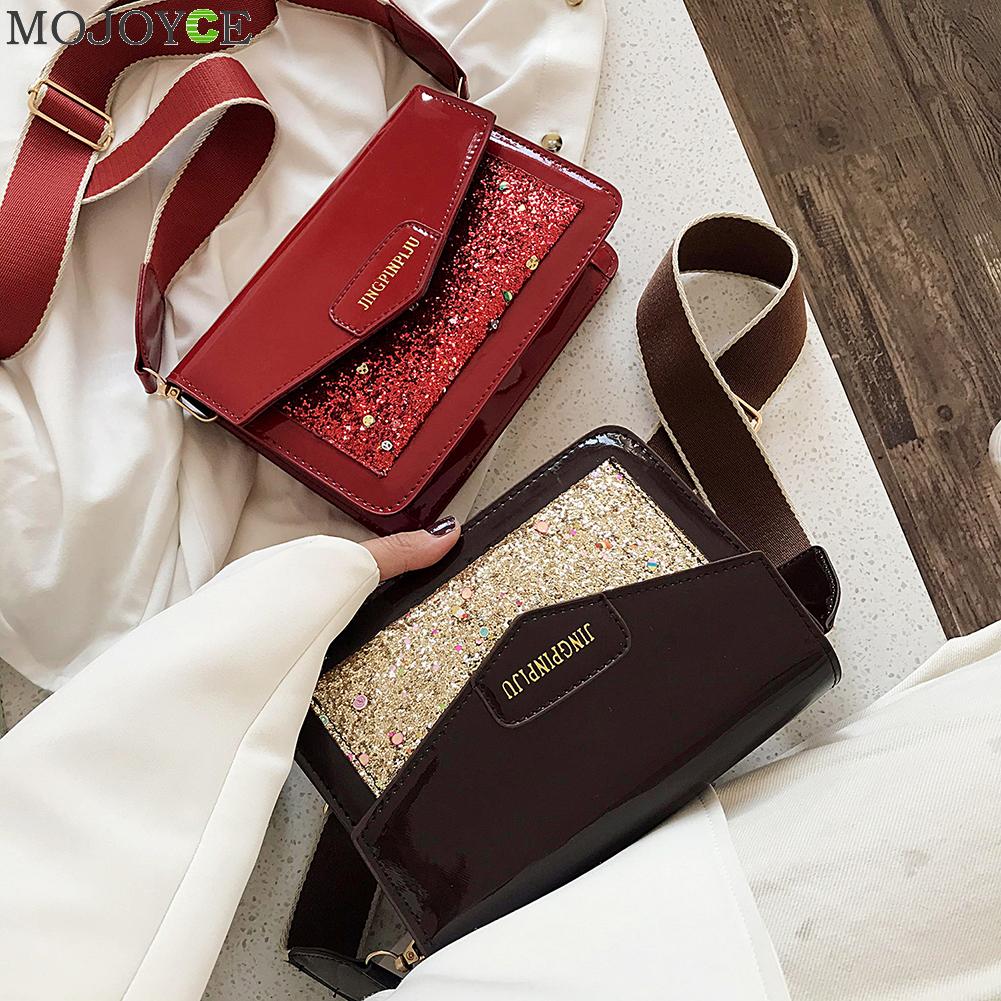 Dames pailletten pu leren schoudertas dames kleine messenger crossbody handtassen dames schoudertas