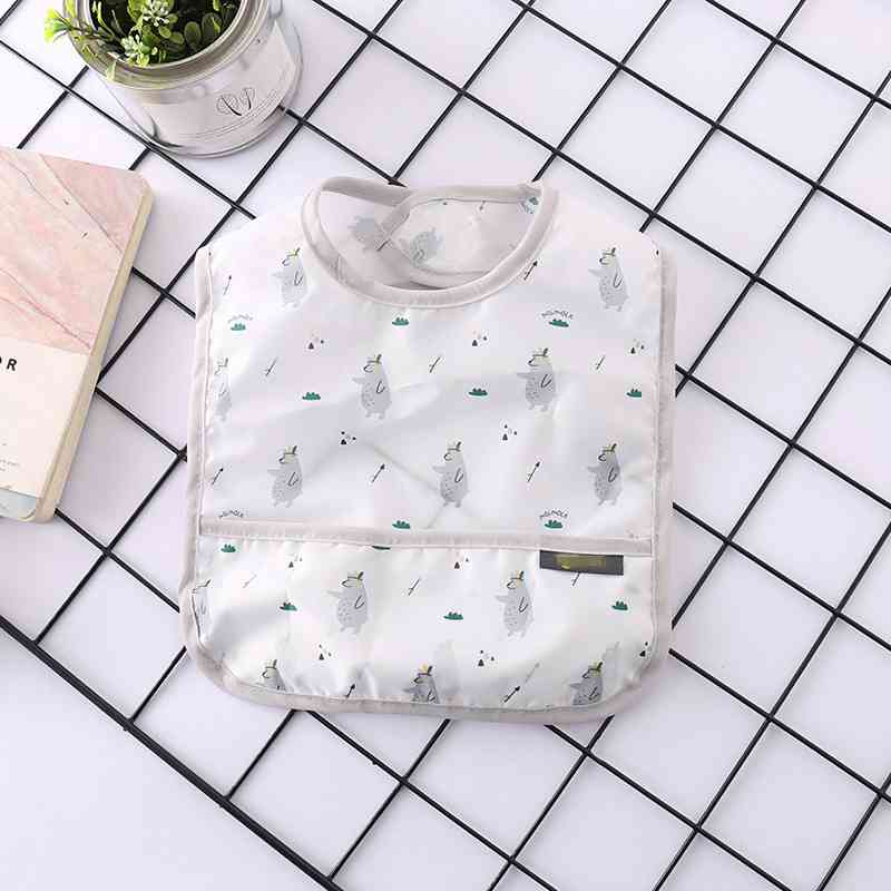 Waterdichte Baby Slabbetjes Leuke Cartoon Dieren Baby Meisje Jongen Bib Verstelbare Mouwloze Voeden Slabbetjes Kinderen Burp Doeken: style 2 gray bear