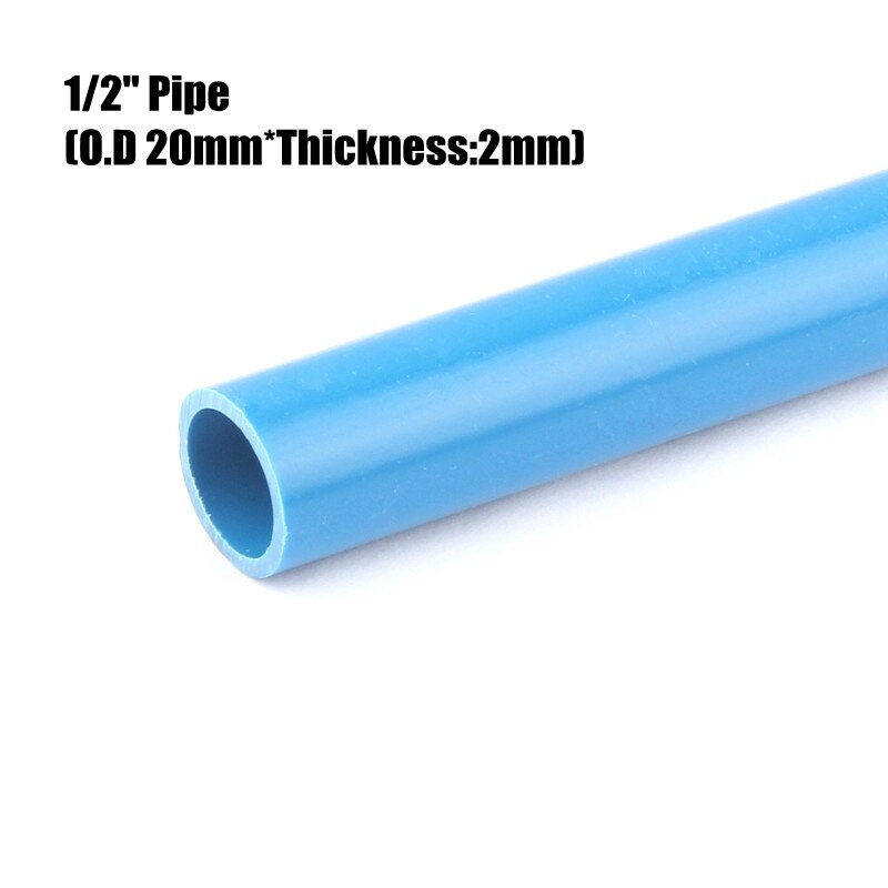 12pc 50cmLength PVC Pipe (O.D 20mm*2mm) Home Garden Irrigation Tube Fish Tank PVC Water Pipe Three Colors For Choosing: Blue
