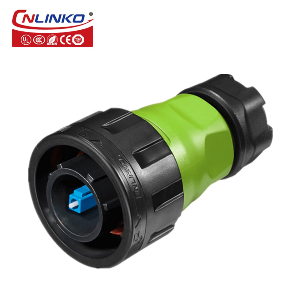 CNLINKO LC to LC Optical Fiber Connector IP68 Waterproof Single Mode Fiber Optic M24 Industrial Computer System Signal Connector: Red