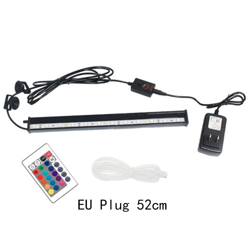 Bubble Aquarium Light Fish Tank Submersible Light EU US Plug Aquatic Air Bubble Oxygenation Lamp LED Aquarium Light: EU Plug 52cm