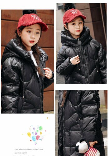 Kids Meisjes Duck Donsjack Down Jas Puffer Jas Parka Bovenkleding Warme Jassen: Black / 120