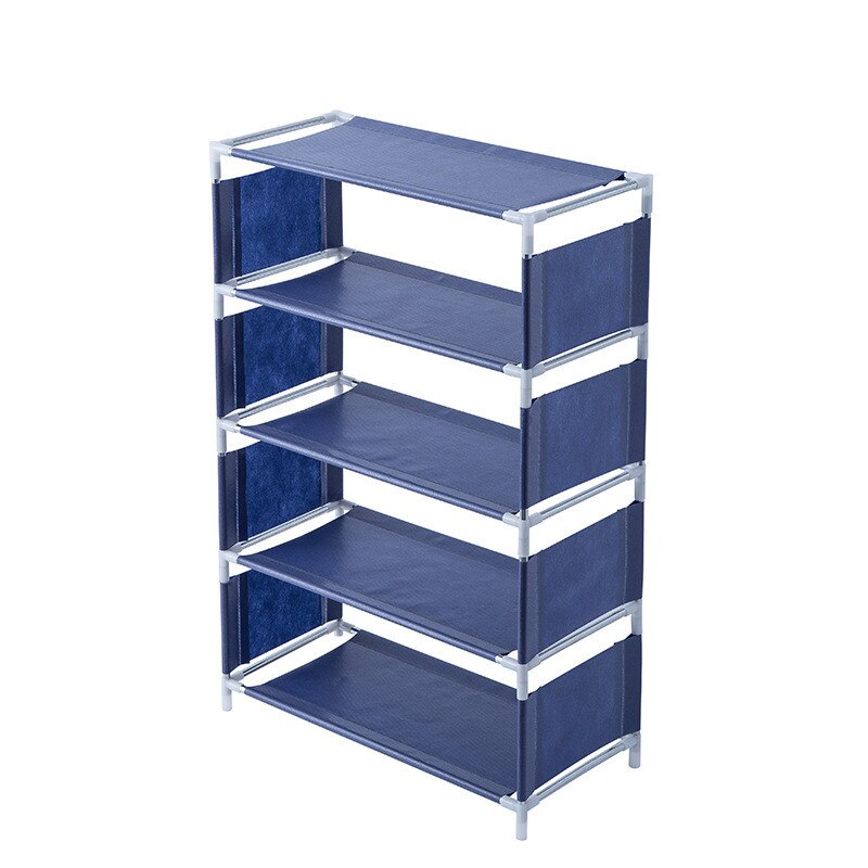 DIY 3/4/5 Multi-Layers Shoe Rack Organizer Stand Rack Multi-Functional Solid Shelves Modern Shoe Living Bedroom Storage Racks: 5 layers navy blue