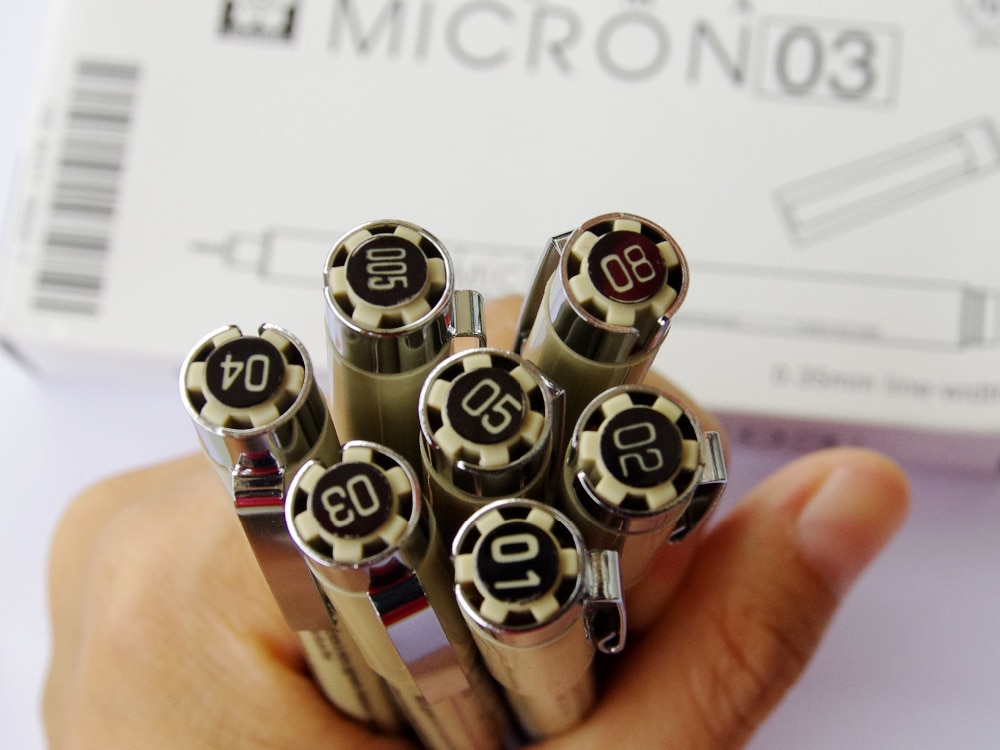 SAKURA Pigma Micron ligne stylo Micro Pigment encre 005 01 02 03 04 05 08 1 noir pour dessin croquis fabriqué au japon