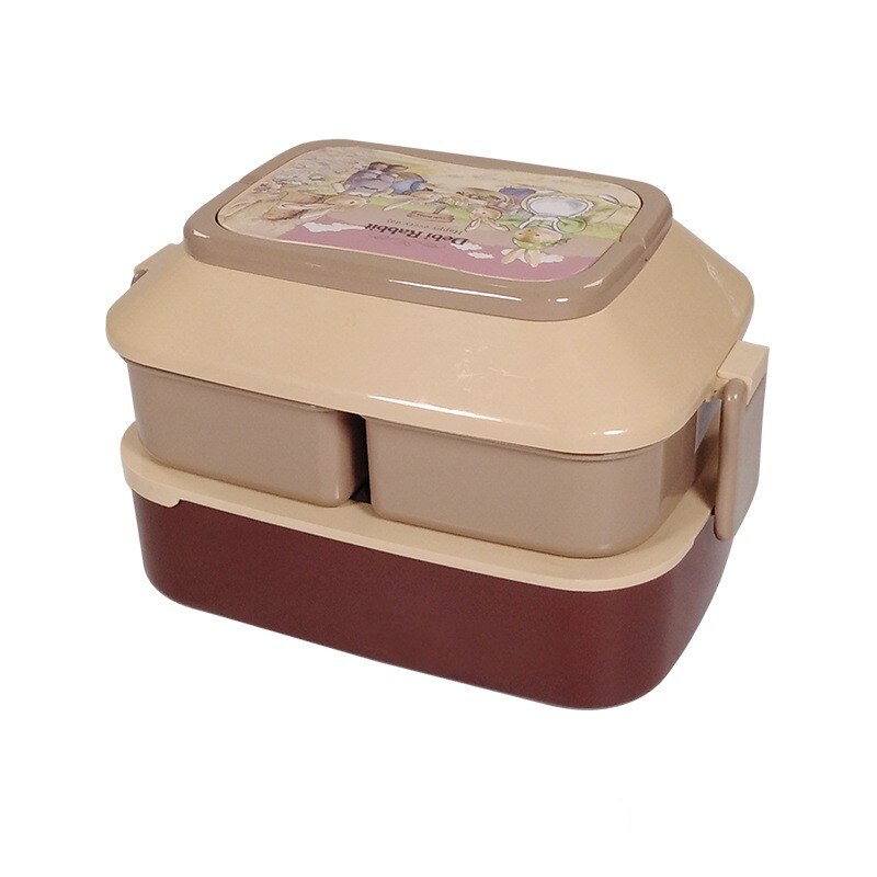 Bento Lunch Box Salad Container for Lunch 52/35oz BPA Free Leak Proof Salad Dressing Container Smart Lock Reusable Spork Spoon: brown 1.5L