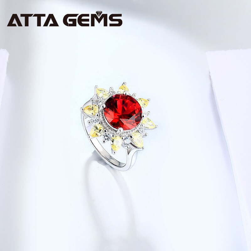 Ruby Sterling Zilveren Ringen Voor Vrouwen 4.8 Karaat Gemaakt Rode Ruby Geconfronteerd Originele Vrouwen Fine Jewelry Wedding Ring