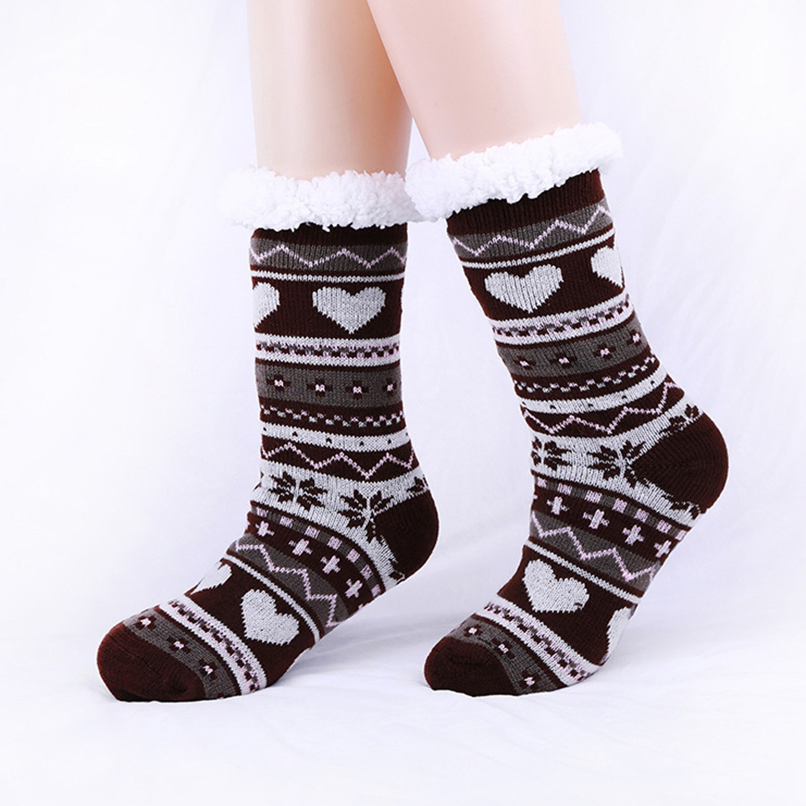 Neue Thermische Fleece Winter Slipper Socken Hirsch Warme Gemütliche Fuzzy Fleece-gefüttert Knie Höhen Winter Socke Für Weihnachten
