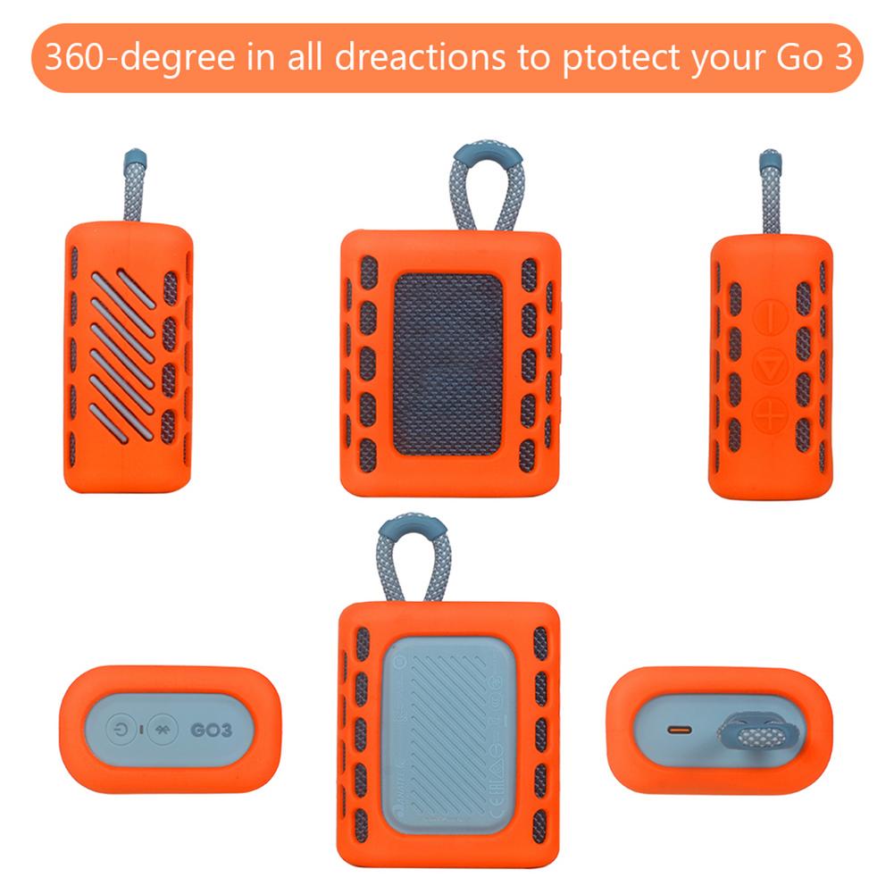 Housse En Silicone Souple Pour JBL Go 3 - Protection Anti-chocs, Anti-poussière, Trou De Charge Intégré - 2