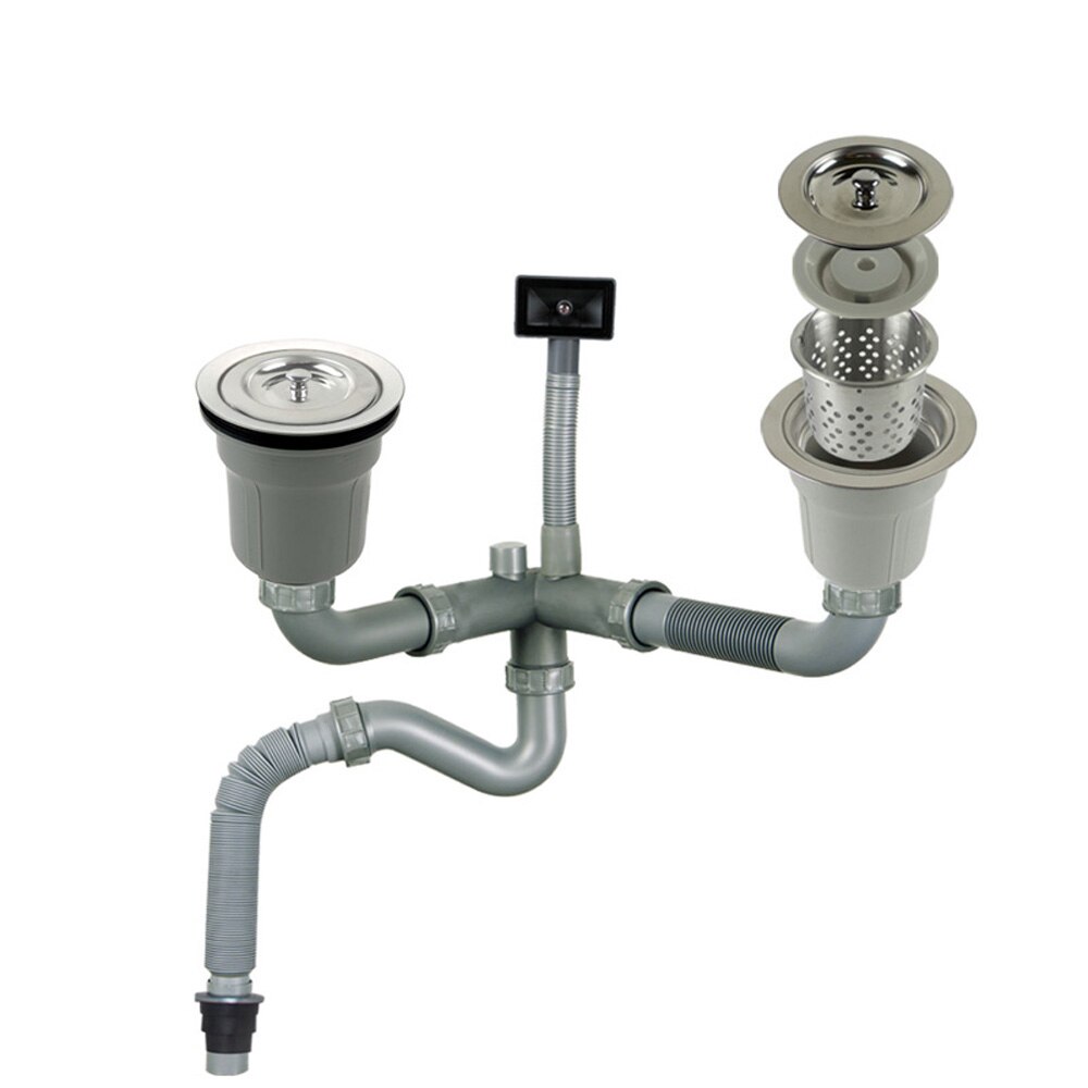 Talea Double kitchen sink drain waste set with drainpipe Drain strainer Waste with Overflow Kitchen Fixtures Z8015C015