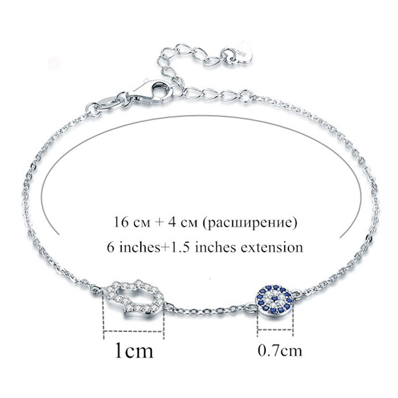 Tongzhe Mode Vrouwen Armband 925 Sterling Zilveren Hamsa Evil Eye Armband Turkije Sieraden Hand Armbanden Voor Vrouwen Pulseras