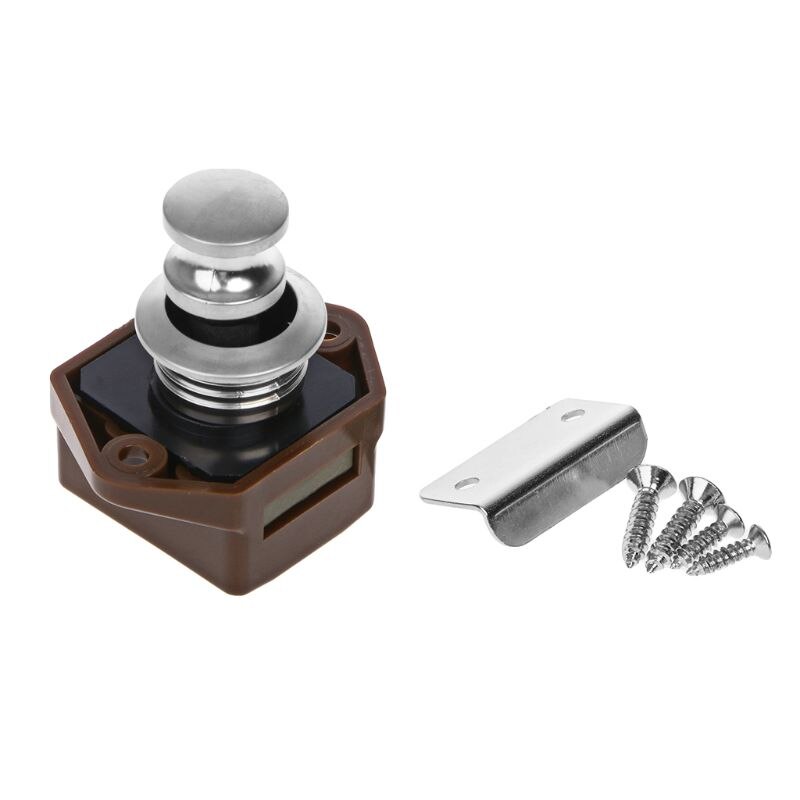 Mini Push Button Boat Mortorhome Showcase Door Catch Lock RV Caravans Yacht Furniture Drawer Cabinet