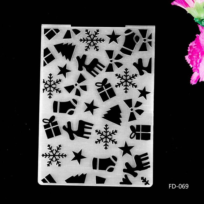 neue Weihnachten Schneeflocke Rentier Sammelalbum DIY Papier Schneiden Stirbt Scrapbooking Kunststoff Präge Ordner: FD-069