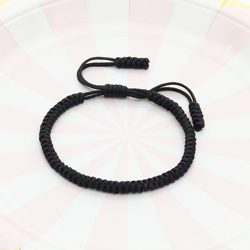 Vintage zwarte knoopjes touw armband voor dames heren tibetaanse boeddhistische bedel handgemaakte geweven armbanden en bangles sieraden