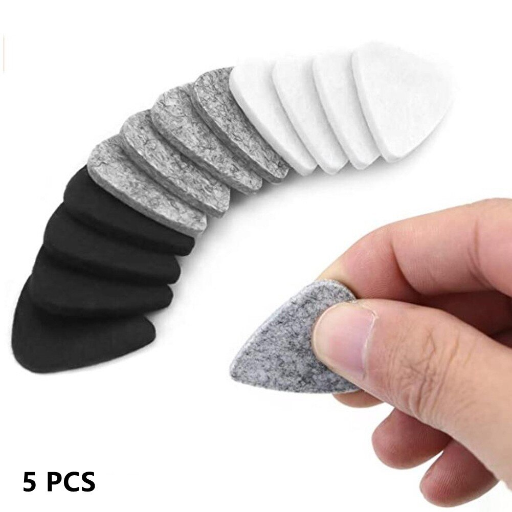 5 Pcs Professionele Vilt Ukulele Picks Zwart/Grijs/Wit Ukeleles Plectrum 3Mm Zachte Vilten Pick gitaar Deel Accessoires