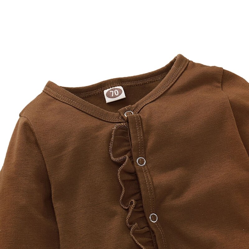 Frühling herbst neugeborenen Baby Footies overall + kopfschmuck langarm rüschen baumwolle baby junge mädchen kleidung 0-18M