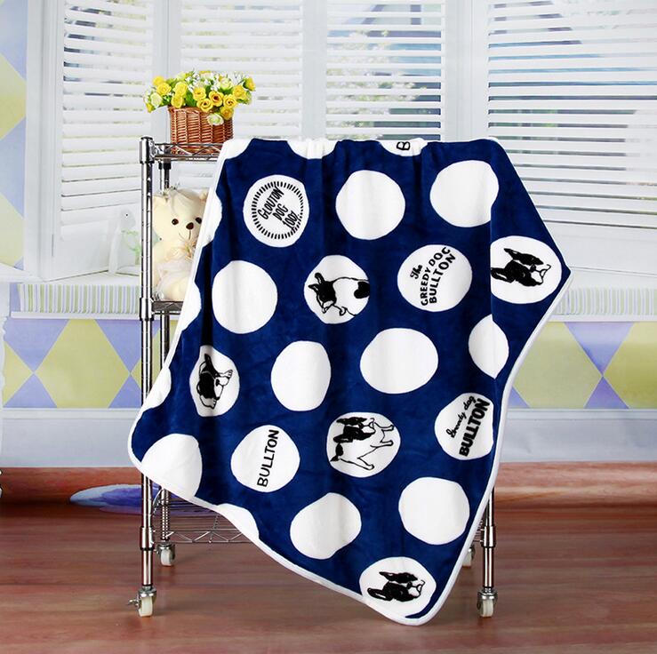 Zachte Fleece Hond Matten Bullterrier Bulldog Dekens Voor Bed Matten Huis Katten Honden Bed Deken Sofa Bed Cover: Blue Bulldog