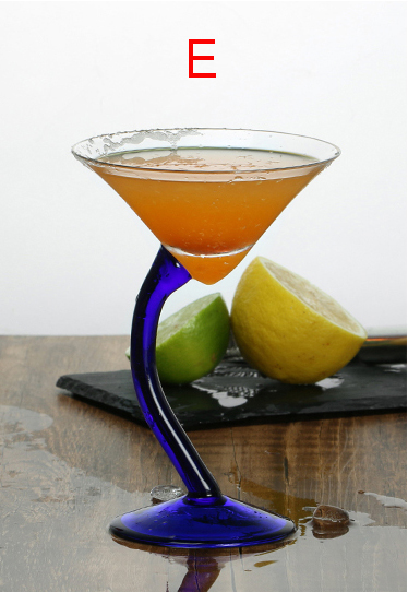 Color Cocktail Glass cup Bend Buttons Spring Glasses High Color Stained Glass Cocktails Champagne Cups: E