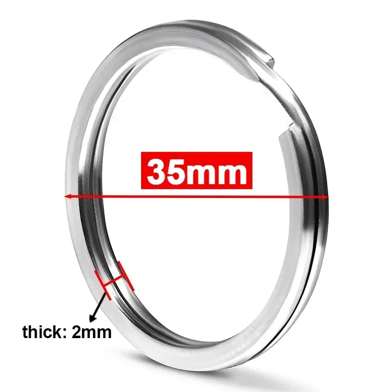 10-50pcs Stainless Steel Key Rings 25/35mm Round Flat Line Split Rings Keyring for Jewelry Making Polished Keychain DIY Findings: 13 cm / GRAY